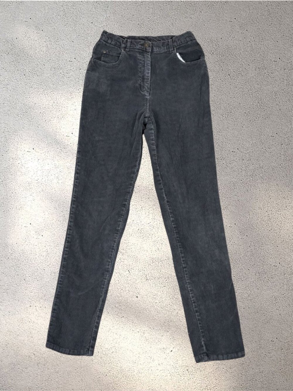 VTG Newport News Skinny Corduroy Pants Women's 10 (26x30) Black Whimsy Academia